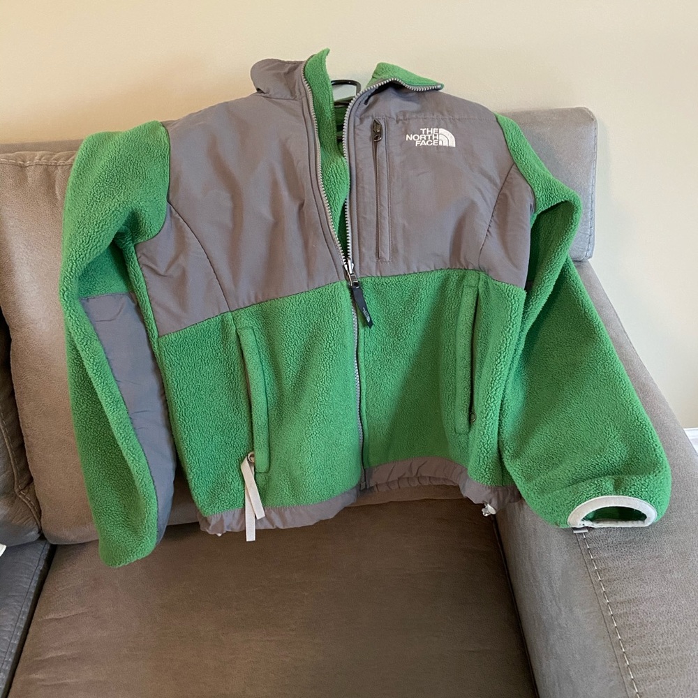 The North Face green fleece jacket